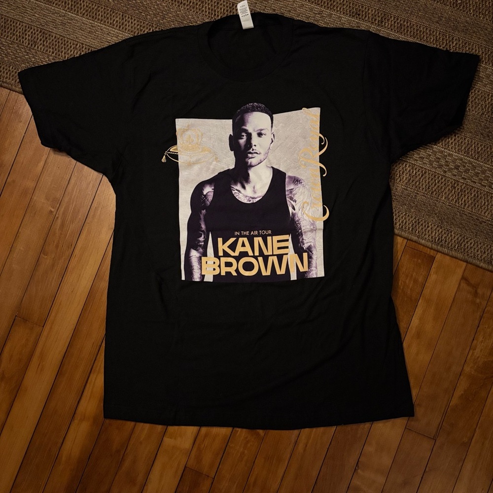 NEW Kane Brown Tour In the Air 2024 Tultex Black Tee Shirt t-shirt Crown Royal